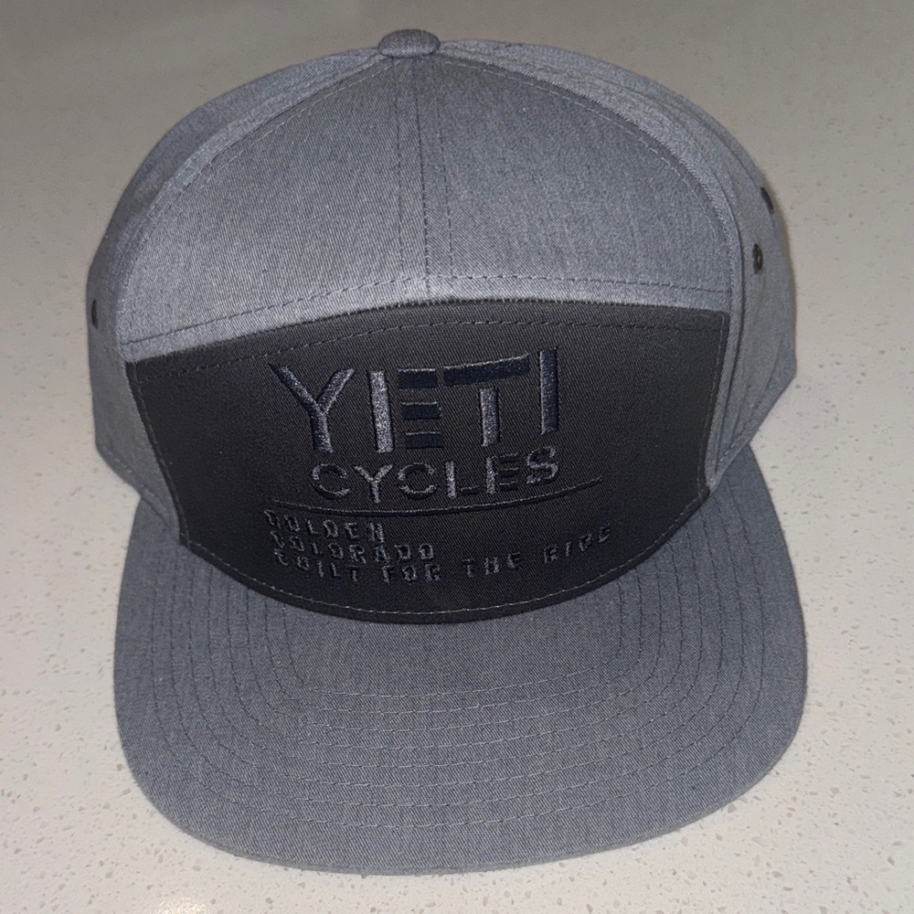 Yeti Cycles 7 Panel Gray Cap Flat Brim